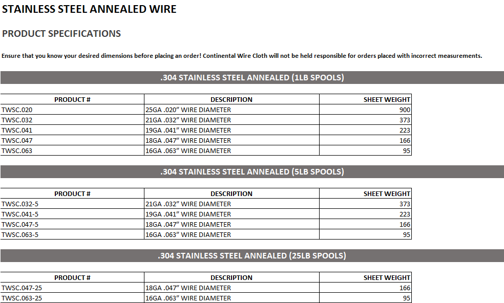 Stainless Steel Annealed Wire